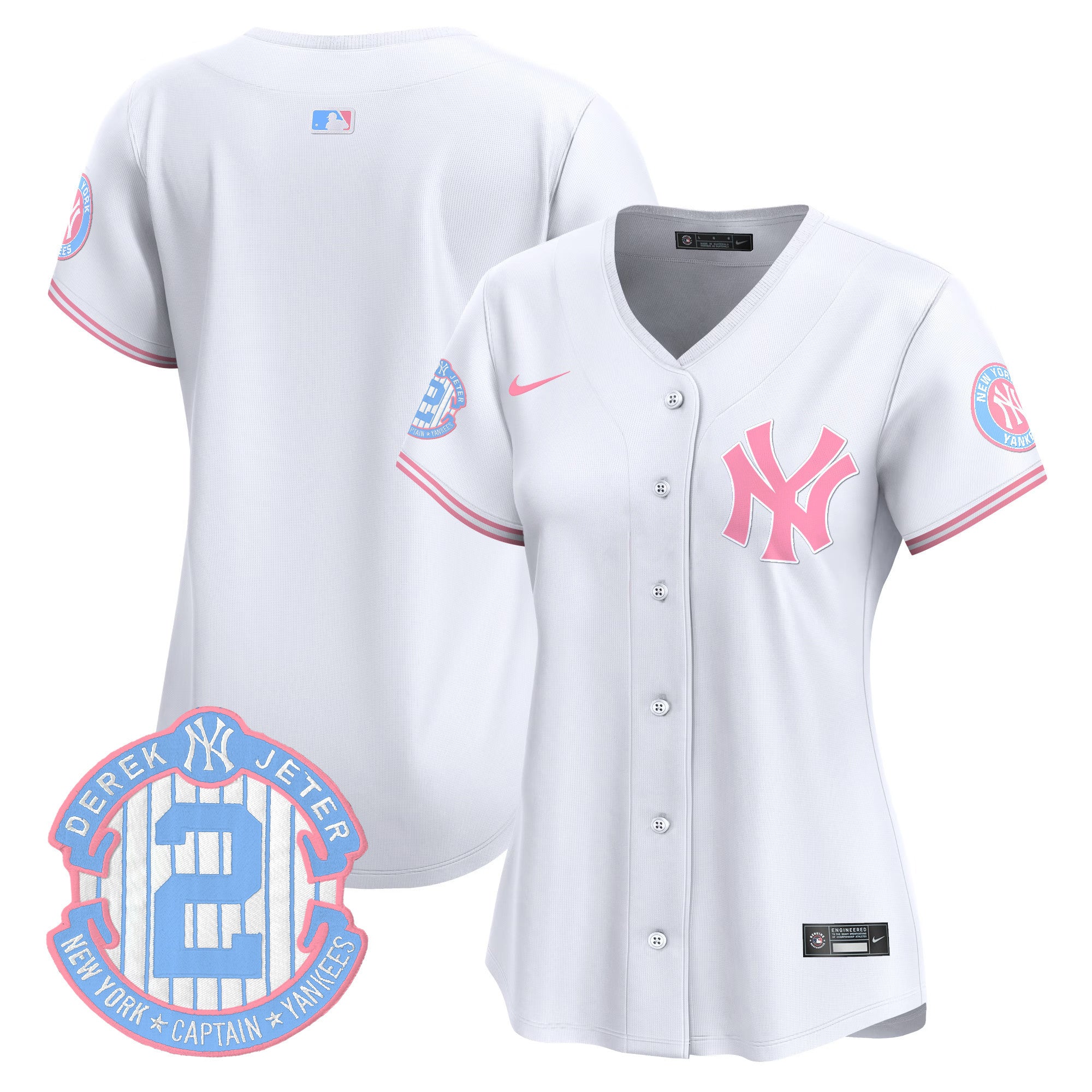 Women's New York Yankees Bubblegum Pink Vapor Premier Limited Jersey - All Stitched - White, Team