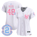 Women's New York Yankees Bubblegum Pink Vapor Premier Limited Jersey - All Stitched - Pinstripe, Anthony Rizzo