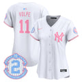 Women's New York Yankees Bubblegum Pink Vapor Premier Limited Jersey - All Stitched - White, Anthony Volpe