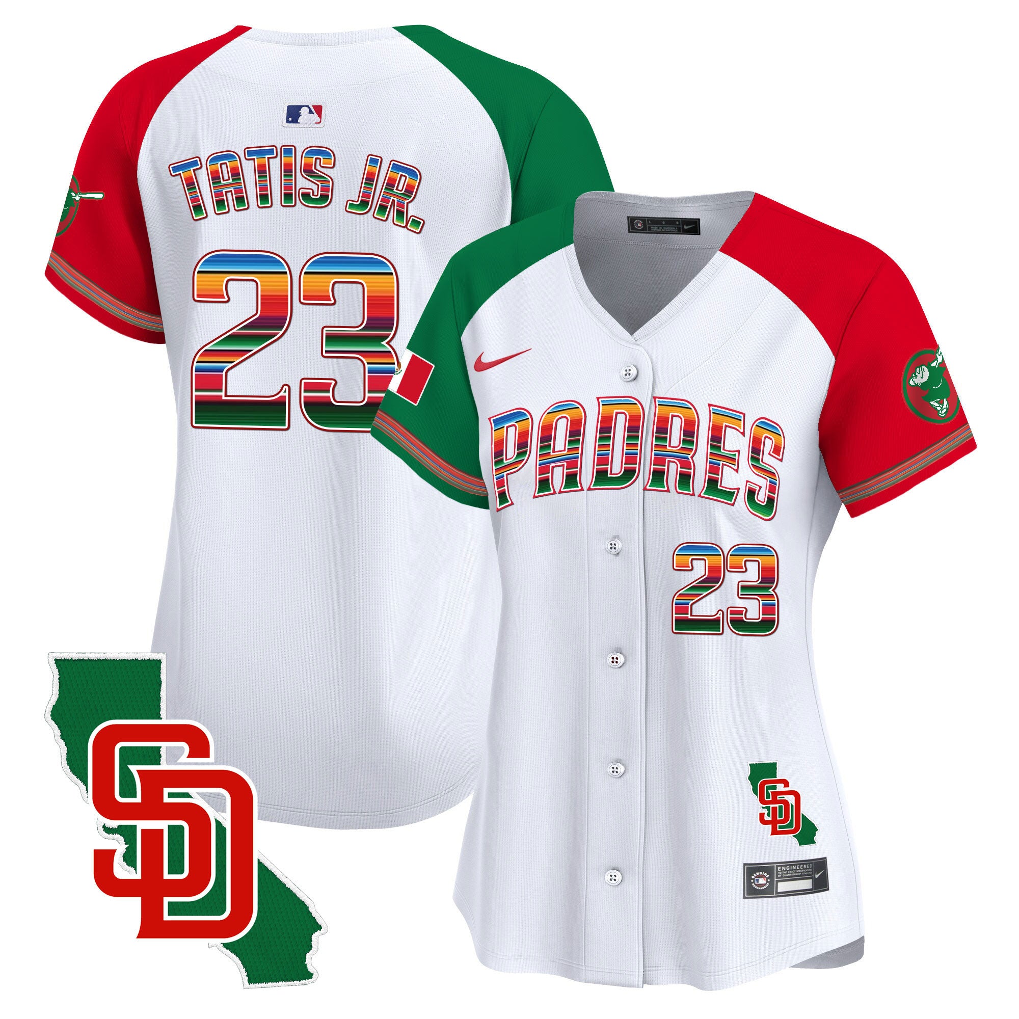 Women's Padres Mexico California Patch Vapor Premier Limited Jersey - All Stitched - Alternate, Fernando Tatis Jr.