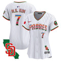 Women's Padres Mexico California Patch Vapor Premier Limited Jersey - All Stitched - Pinstripe, Ha-Seong Kim
