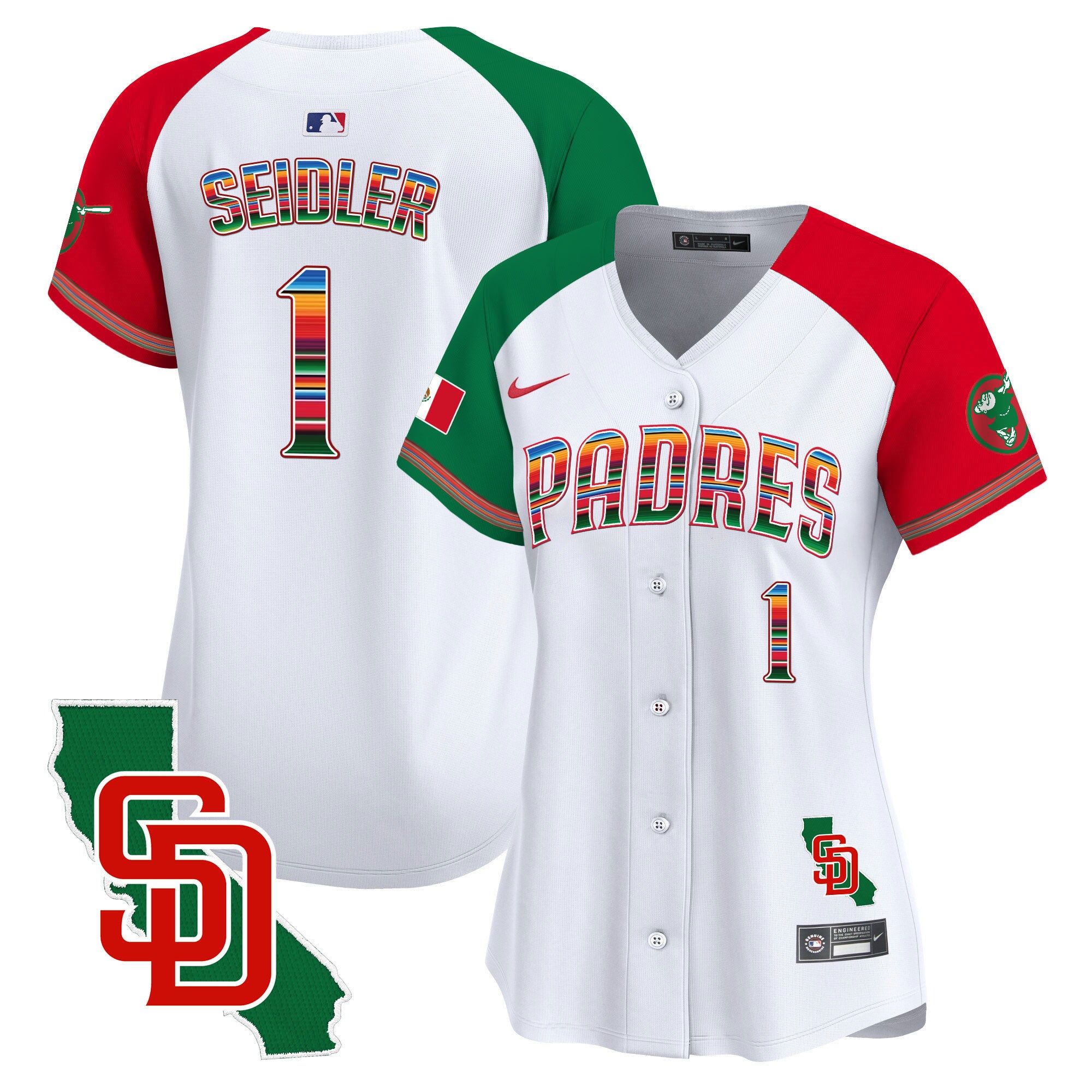 Women's Padres Mexico California Patch Vapor Premier Limited Jersey - All Stitched - Alternate, Peter Seidler