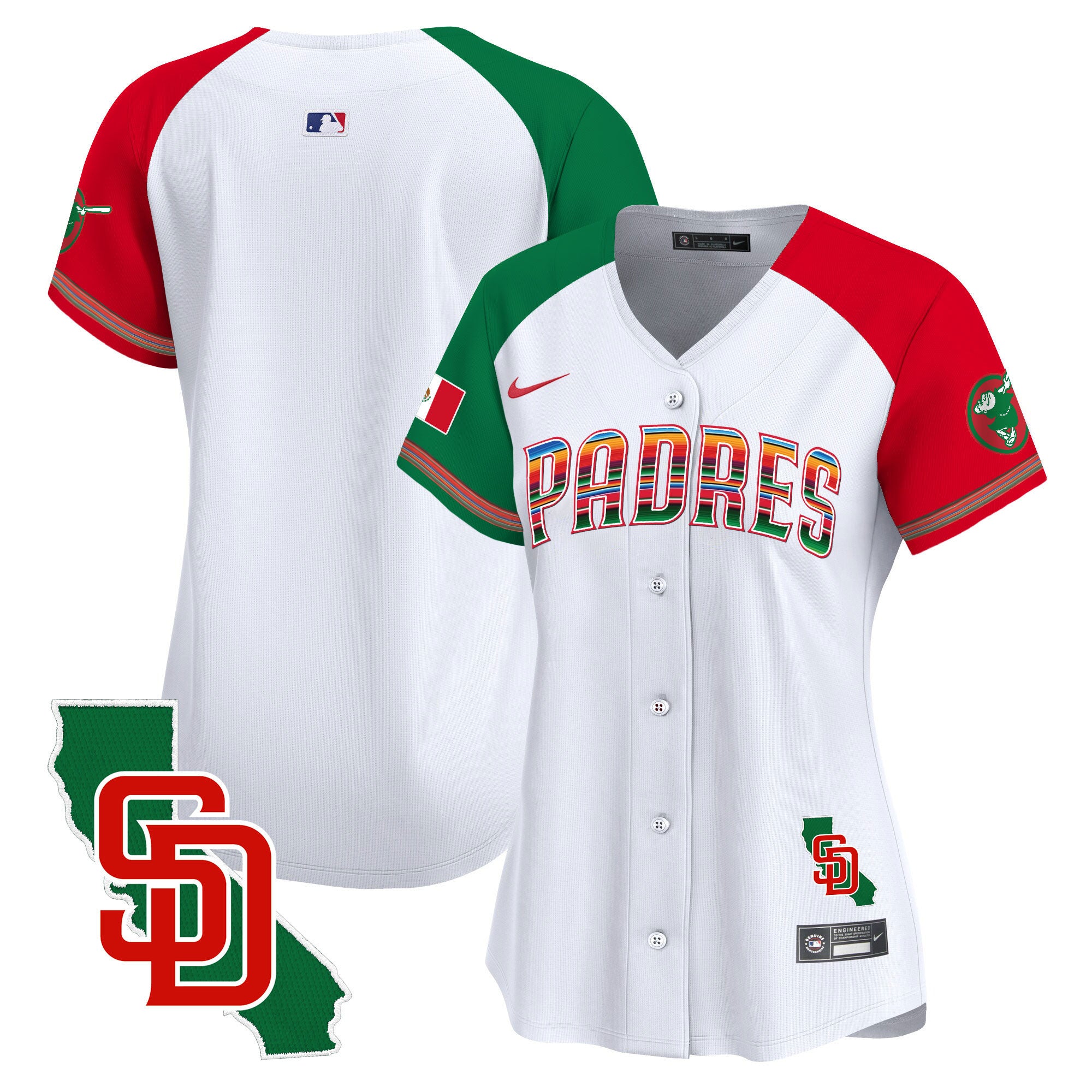 Women's Padres Mexico California Patch Vapor Premier Limited Jersey - All Stitched - Alternate, Team