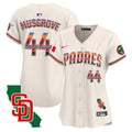 Women's Padres Mexico California Patch Vapor Premier Limited Jersey - All Stitched - Cream, Joe Musgrove