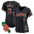 Women's Padres Mexico California Patch Vapor Premier Limited Jersey - All Stitched - Black, Jorge Cantu