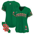 Women's Padres Mexico California Patch Vapor Premier Limited Jersey - All Stitched - Green, Team