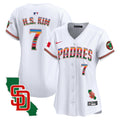 Women's Padres Mexico California Patch Vapor Premier Limited Jersey - All Stitched - White, Ha-Seong Kim