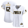 Women's Phillies 2024 City Connect Vapor Premier Limited Jersey - All Stitched - White Gold, Jason Kelce