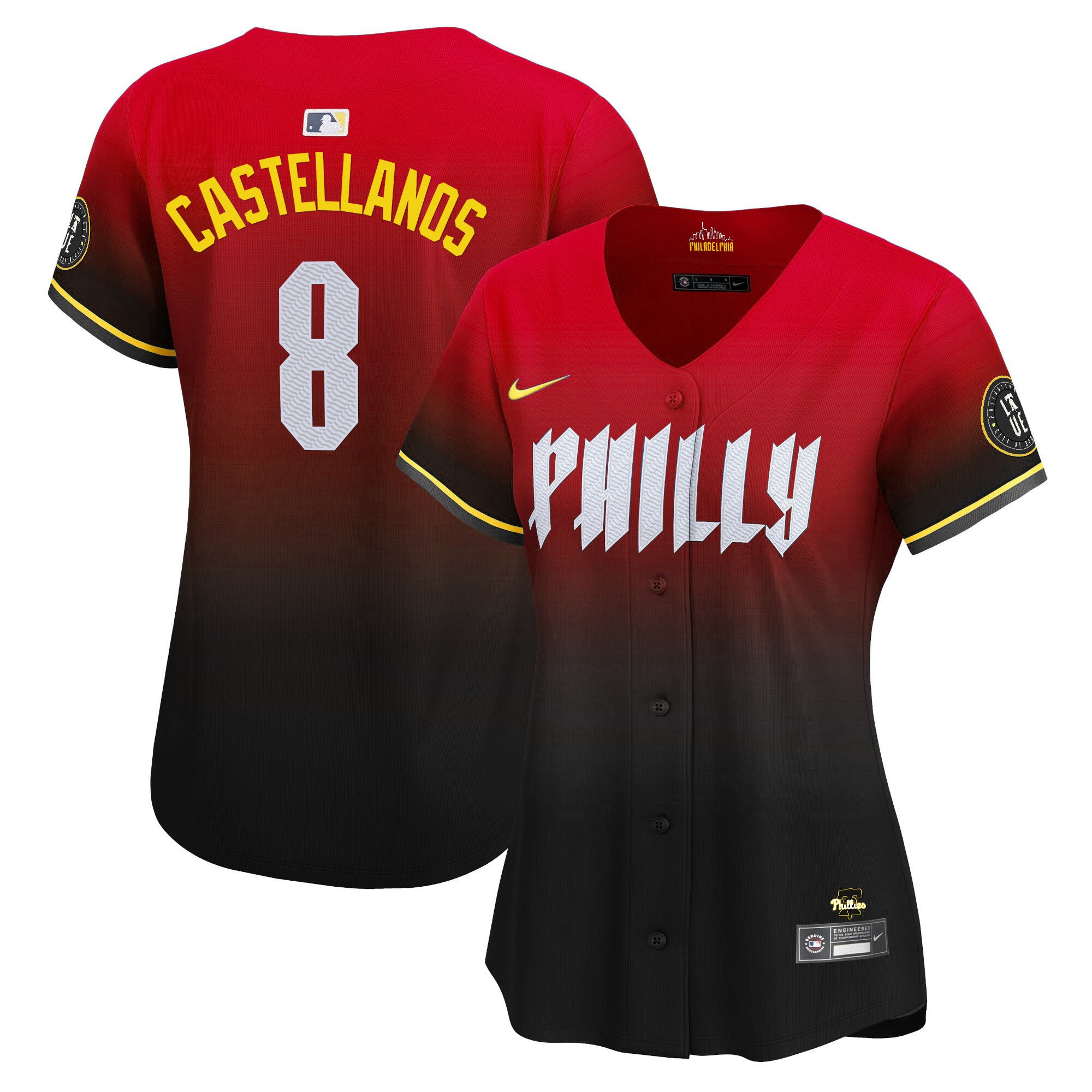 Women's Phillies 2024 City Connect Vapor Premier Limited Jersey - All Stitched - Red, Nick Castellanos