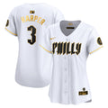 Women's Phillies 2024 City Connect Vapor Premier Limited Jersey - All Stitched - White Gold, Bryce Harper