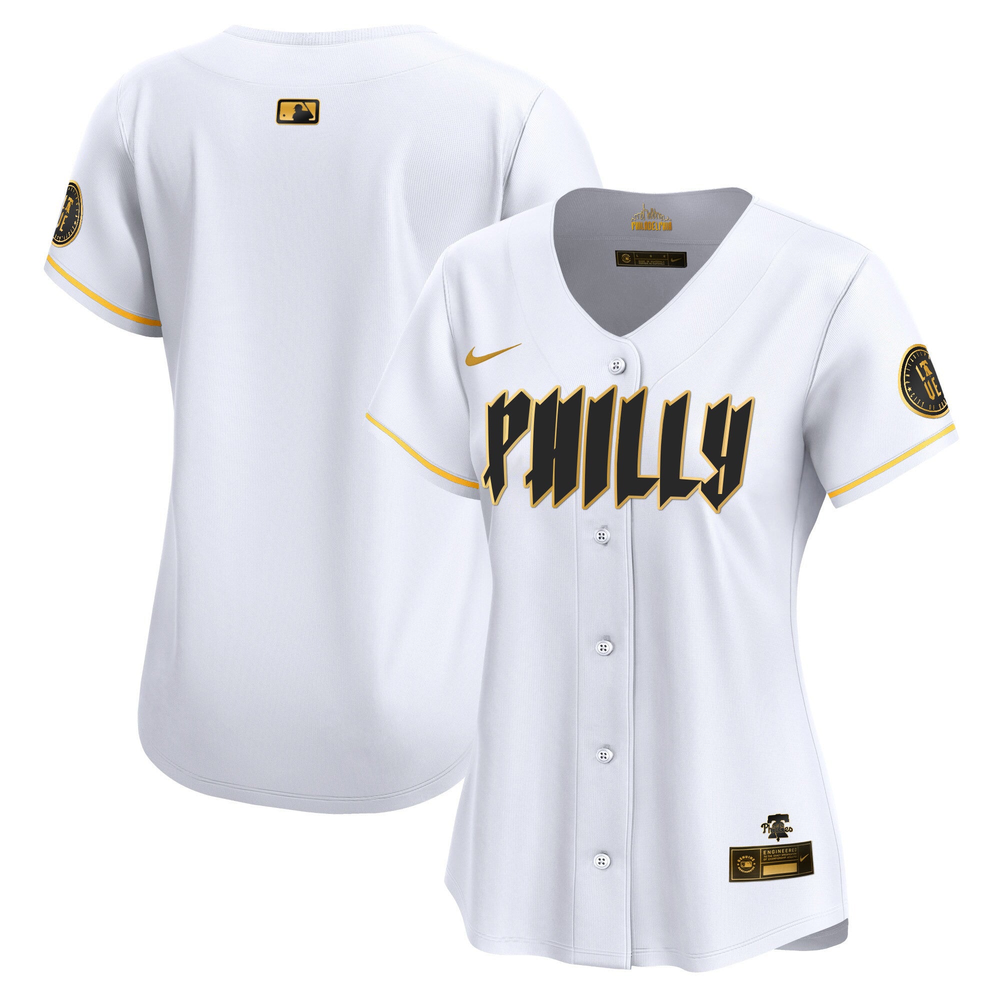 Women's Phillies 2024 City Connect Vapor Premier Limited Jersey - All Stitched - White Gold, Team