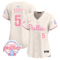 Women's Phillies Bubblegum Pink Vapor Premier Limited Jersey V2 - All Stitched - Cream, Bryson Stott