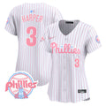 Women's Phillies Bubblegum Pink Vapor Premier Limited Jersey V2 - All Stitched - Pinstripe, Bryce Harper