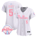 Women's Phillies Bubblegum Pink Vapor Premier Limited Jersey V2 - All Stitched - Pinstripe, Bryson Stott