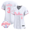Women's Phillies Bubblegum Pink Vapor Premier Limited Jersey V2 - All Stitched - White, Bryce Harper