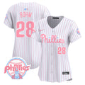 Women's Phillies Bubblegum Pink Vapor Premier Limited Jersey V2 - All Stitched - Pinstripe, Alec Bohm