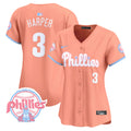 Women's Phillies Bubblegum Pink Vapor Premier Limited Jersey V2 - All Stitched - Peach, Bryce Harper