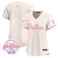 Women's Phillies Bubblegum Pink Vapor Premier Limited Jersey V2 - All Stitched - Cream, Team
