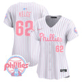Women's Phillies Bubblegum Pink Vapor Premier Limited Jersey V2 - All Stitched - Pinstripe, Jason Kelce