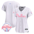 Women's Phillies Bubblegum Pink Vapor Premier Limited Jersey V2 - All Stitched - Pinstripe, Team