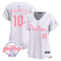 Women's Phillies Bubblegum Pink Vapor Premier Limited Jersey V2 - All Stitched - Pinstripe, J.T.Realmuto