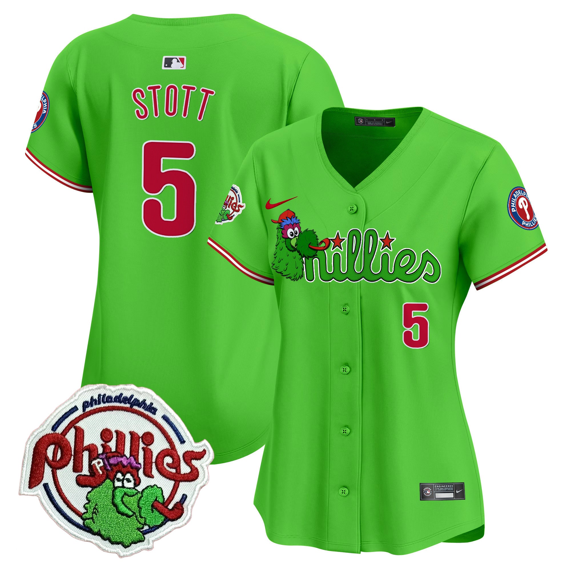 Women's Phillies Phanatic Patch Vapor Premier Limited Jersey V3- All Stitched - Green, Bryson Stott