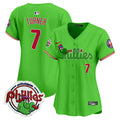 Women's Phillies Phanatic Patch Vapor Premier Limited Jersey V3- All Stitched - Green, Trea Turner