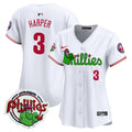 Women's Phillies Phanatic Patch Vapor Premier Limited Jersey V3- All Stitched - White, Bryce Harper