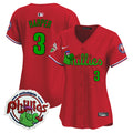 Women's Phillies Phanatic Patch Vapor Premier Limited Jersey V3- All Stitched - Red, Bryce Harper
