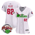 Women's Phillies Phanatic Patch Vapor Premier Limited Jersey V3- All Stitched - White Pinstripe, Jason Kelce