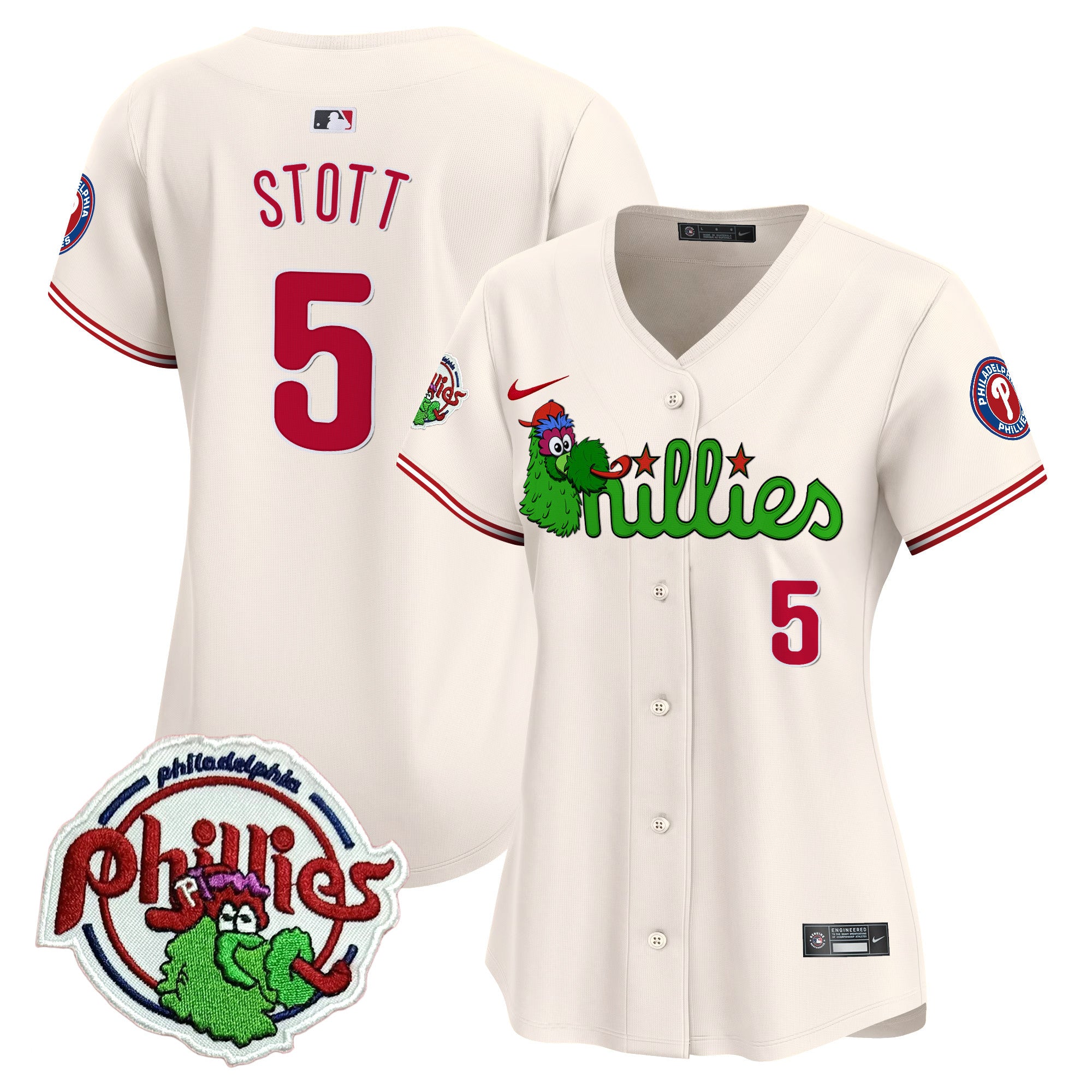 Women's Phillies Phanatic Patch Vapor Premier Limited Jersey V3- All Stitched - Cream, Bryson Stott