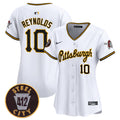 Women's Pittsburgh Pirates 412 Patch Vapor Premier Limited Jersey V4 - All Stitched - White, Bryan Reynolds
