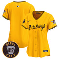 Women's Pittsburgh Pirates 412 Patch Vapor Premier Limited Jersey V4 - All Stitched - Gold, Team