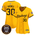Women's Pittsburgh Pirates 412 Patch Vapor Premier Limited Jersey V4 - All Stitched - Gold, Paul Skenes