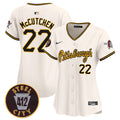 Women's Pittsburgh Pirates 412 Patch Vapor Premier Limited Jersey V4 - All Stitched - Cream, Andrew Mccutchen