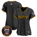 Women's Pittsburgh Pirates 412 Patch Vapor Premier Limited Jersey V4 - All Stitched - Black, Team