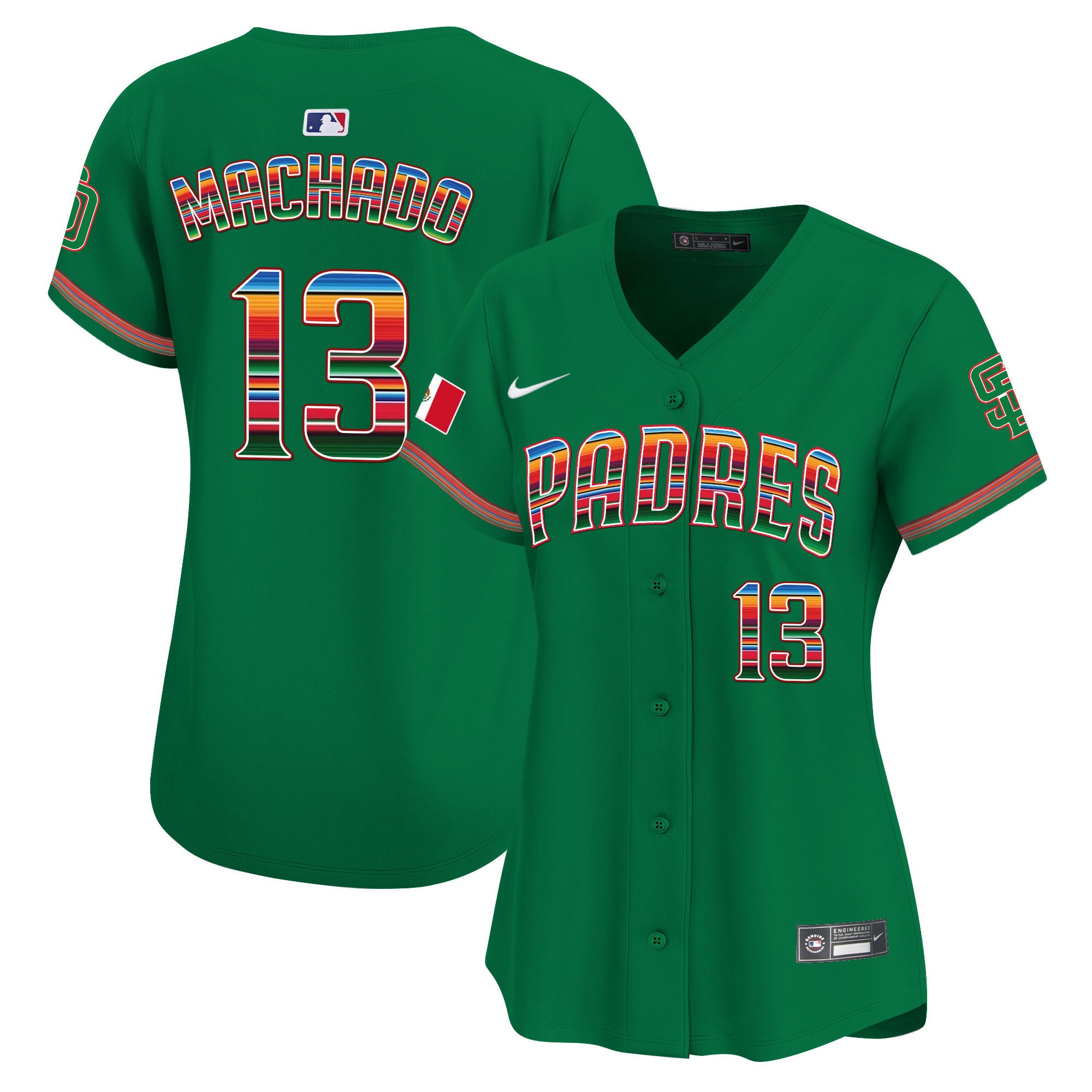 Women's San Diego Padres Mexico Premier Limited Jersey - All Stitched - Green, Manny Machado