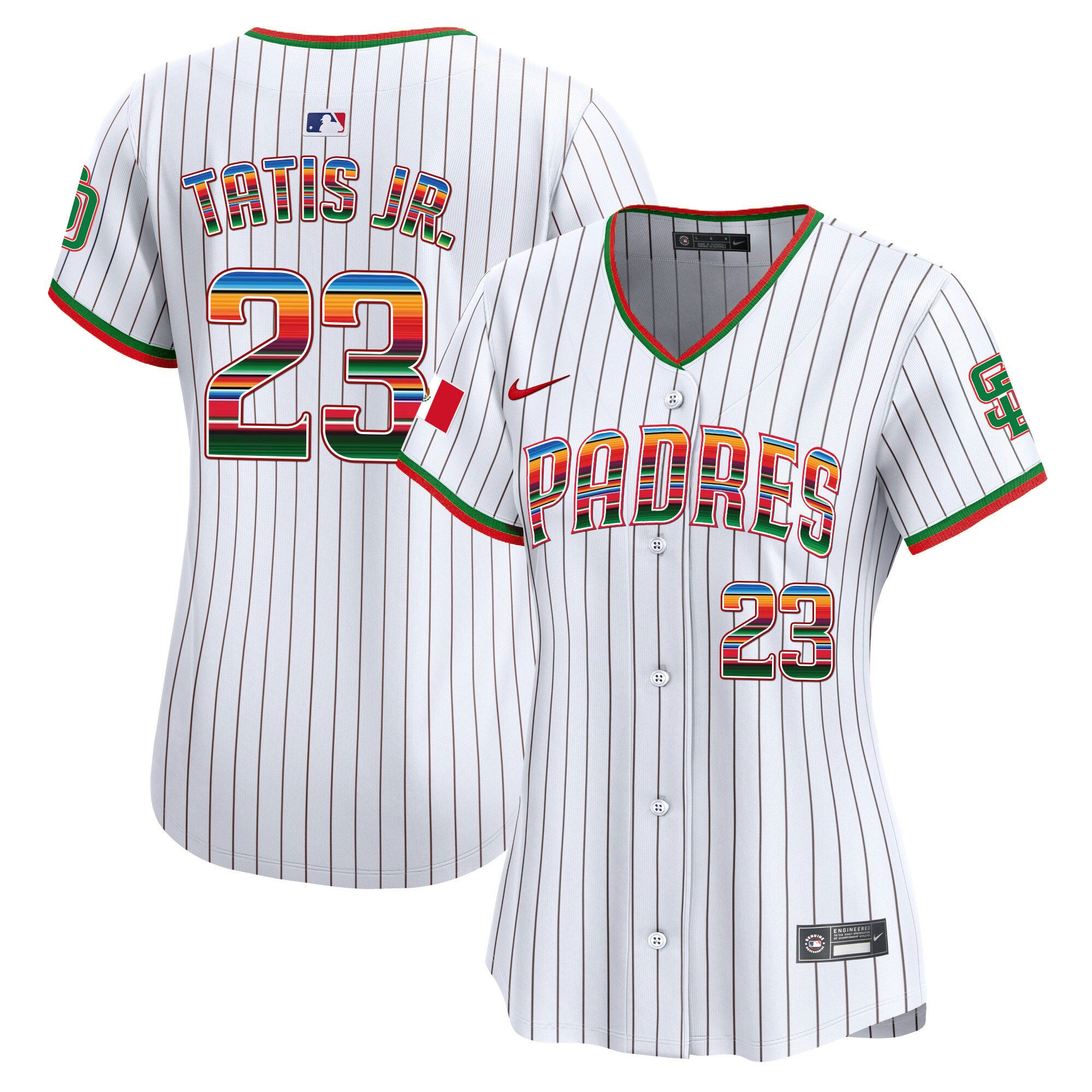 Women's San Diego Padres Mexico Premier Limited Jersey - All Stitched - Pinstripe, Fernando Tatis Jr.