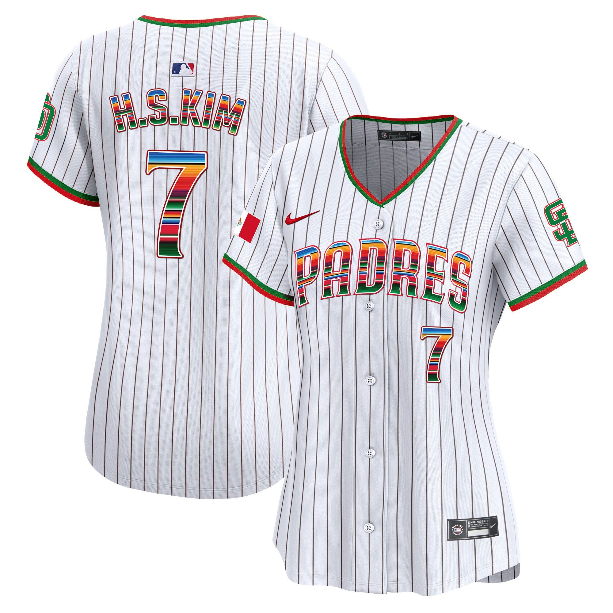 Women's San Diego Padres Mexico Premier Limited Jersey - All Stitched - Pinstripe, Ha-Seong Kim