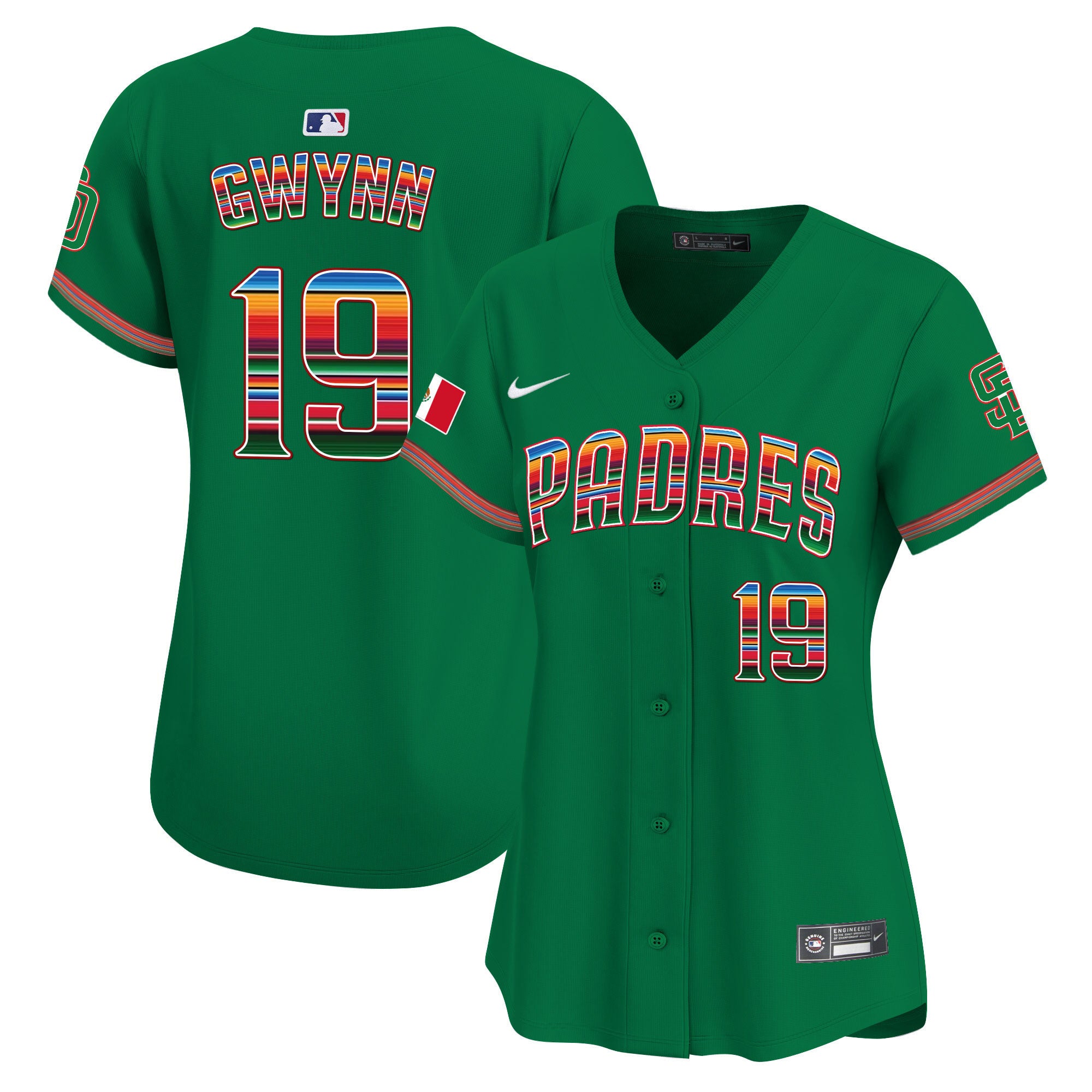 Women's San Diego Padres Mexico Premier Limited Jersey - All Stitched - Green, Tony Gwynn