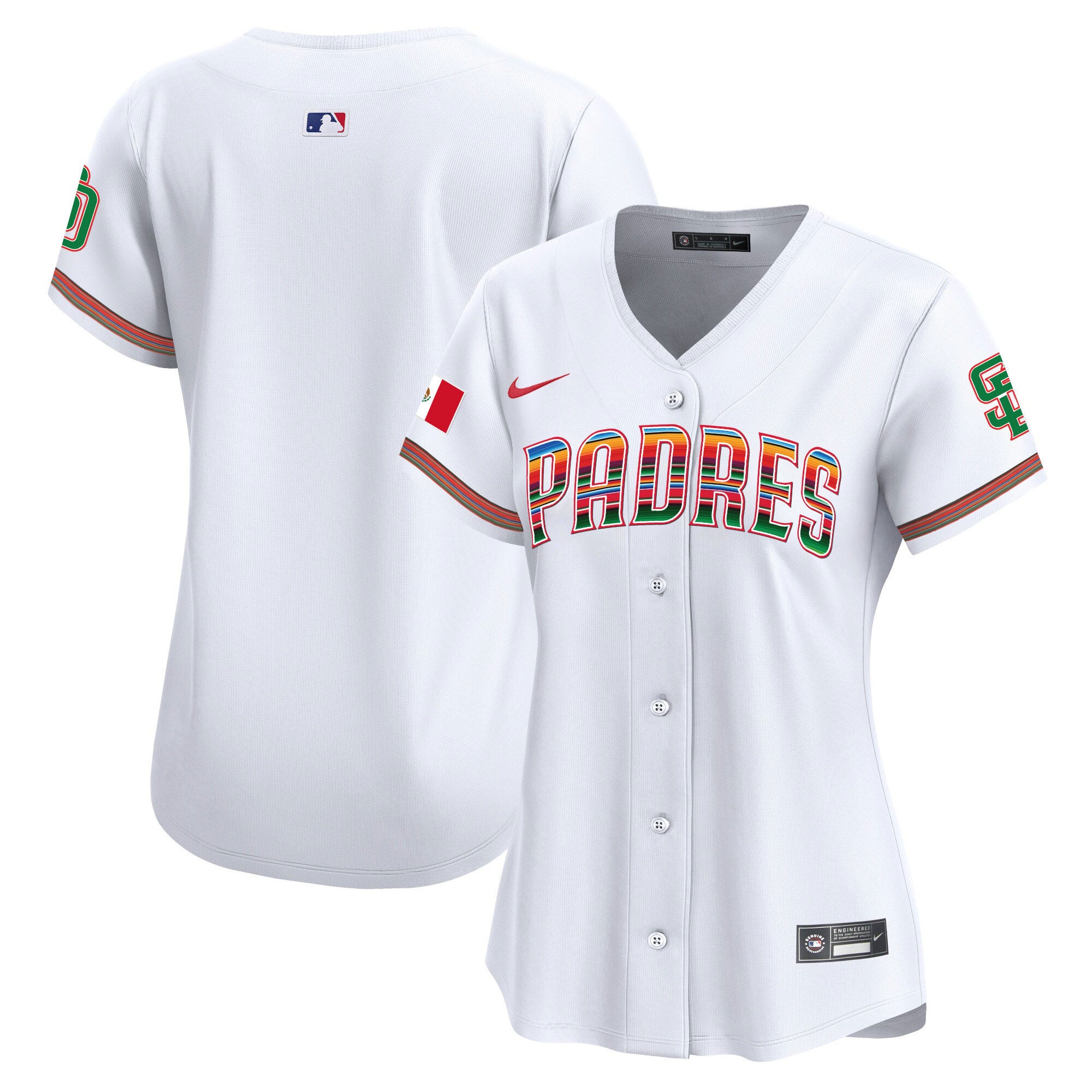 Women's San Diego Padres Mexico Premier Limited Jersey - All Stitched - White, Team