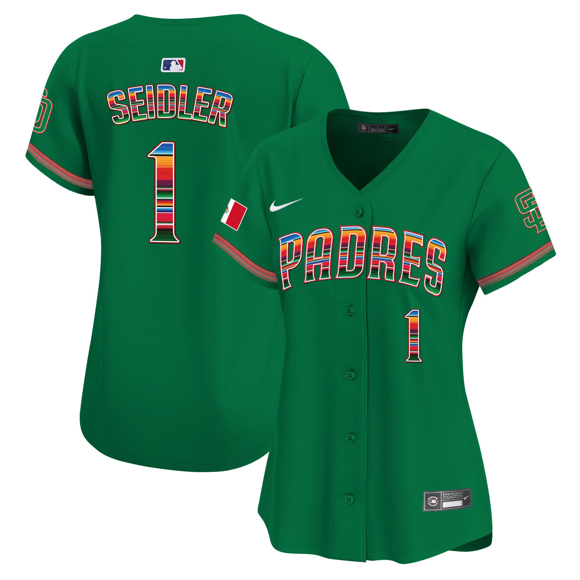Women's San Diego Padres Mexico Premier Limited Jersey - All Stitched - Green, Peter Seidler