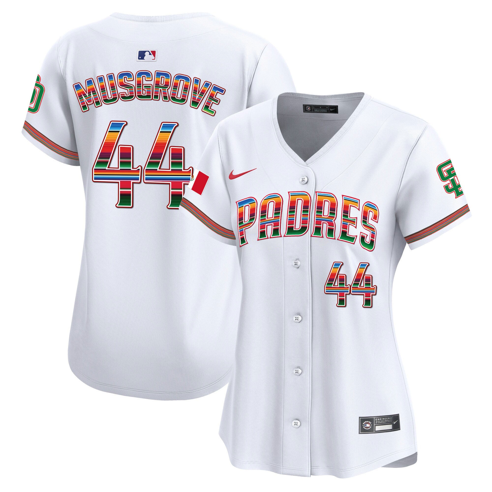 Women's San Diego Padres Mexico Premier Limited Jersey - All Stitched - White, Joe Musgrove