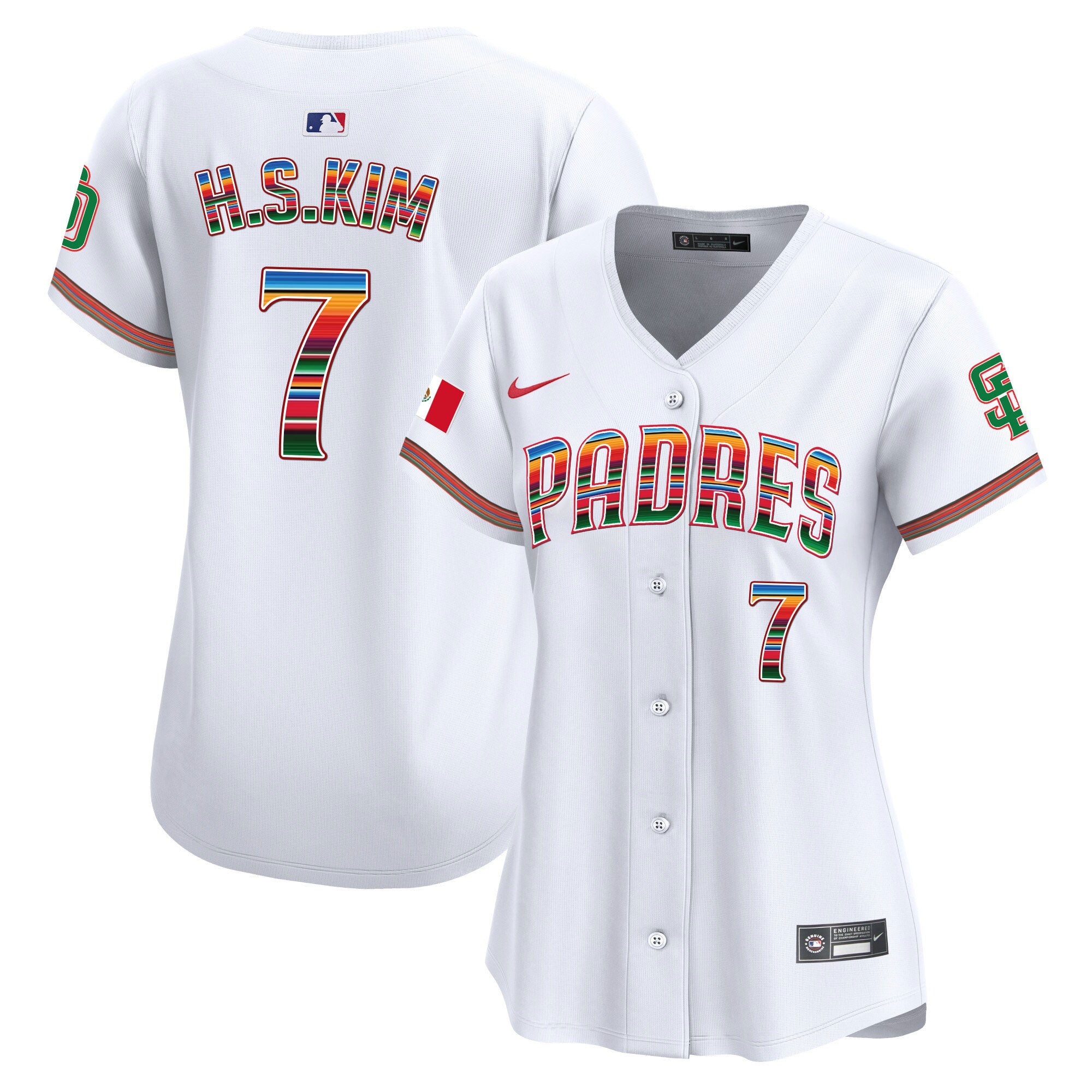 Women's San Diego Padres Mexico Premier Limited Jersey - All Stitched - White, Ha-Seong Kim
