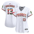 Women's San Diego Padres Mexico Premier Limited Jersey - All Stitched - White, Manny Machado