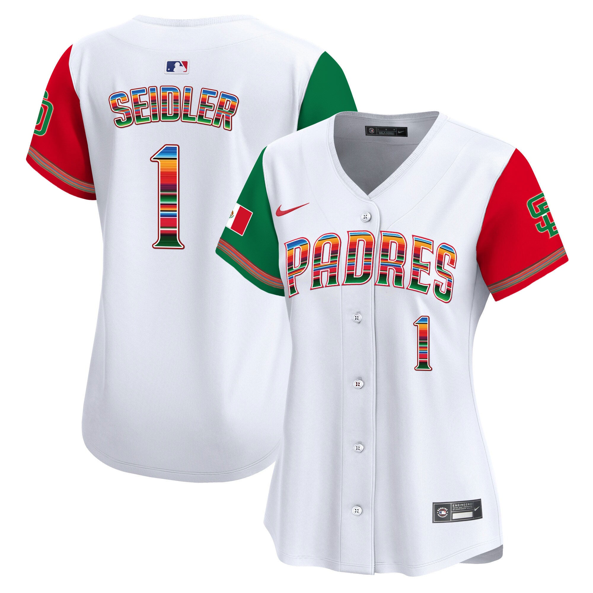 Women's San Diego Padres Mexico Premier Limited Jersey - All Stitched - Color Sleeves, Peter Seidler