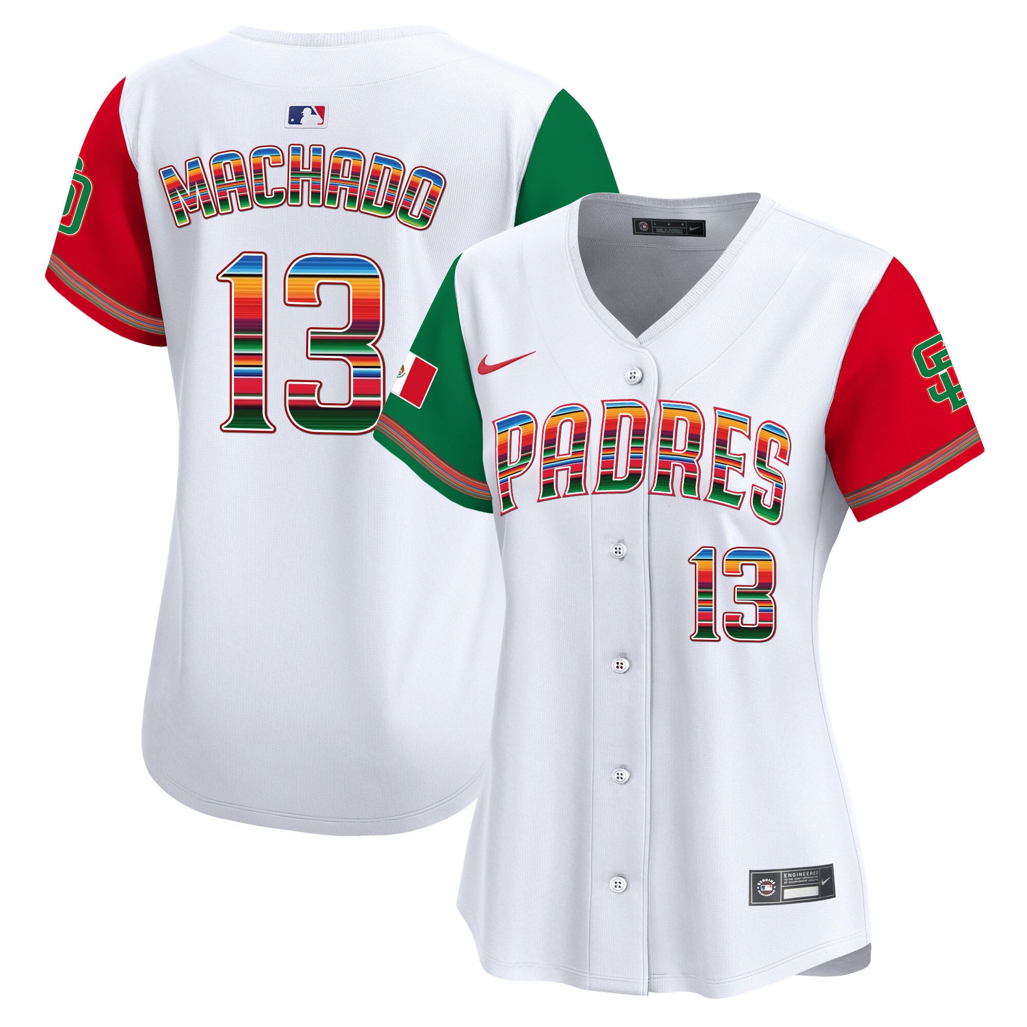Women's San Diego Padres Mexico Premier Limited Jersey - All Stitched - Color Sleeves, Manny Machado