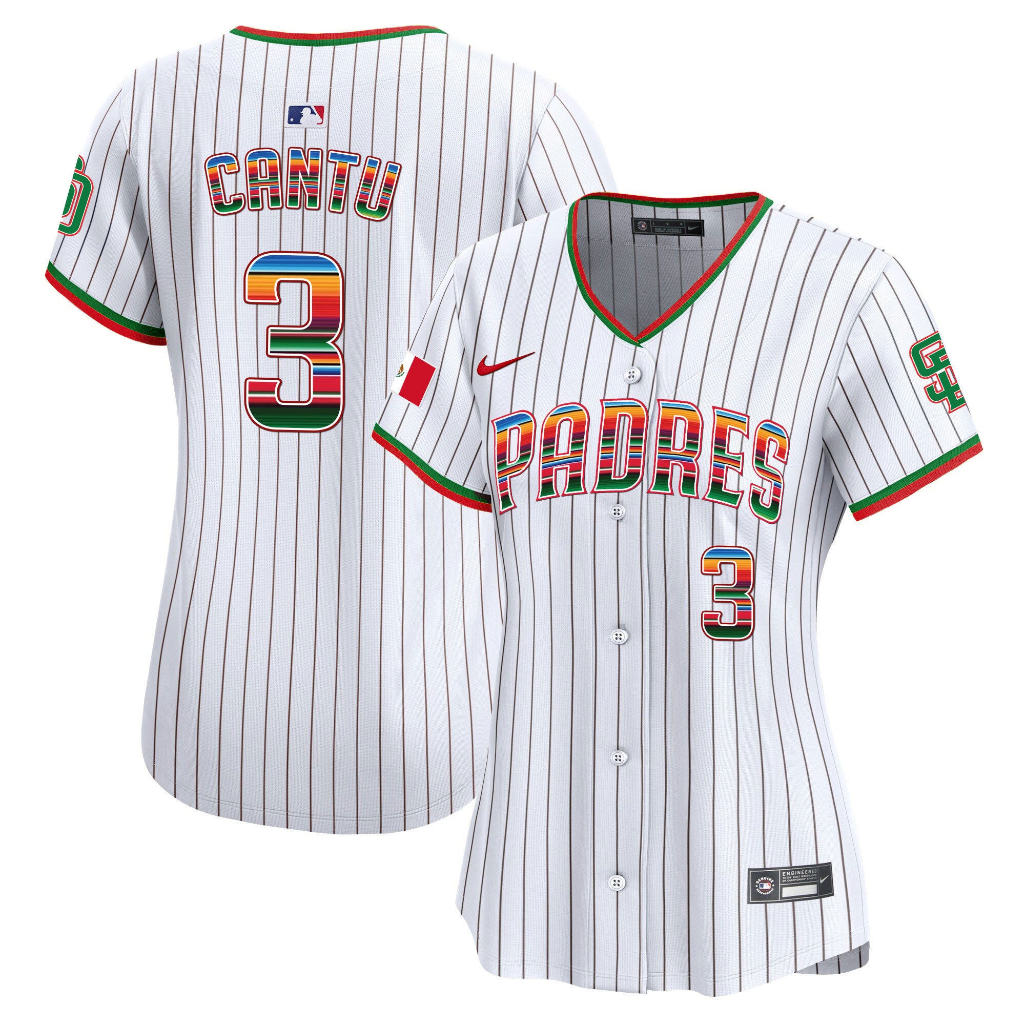 Women's San Diego Padres Mexico Premier Limited Jersey - All Stitched - Pinstripe, Jorge Cantu