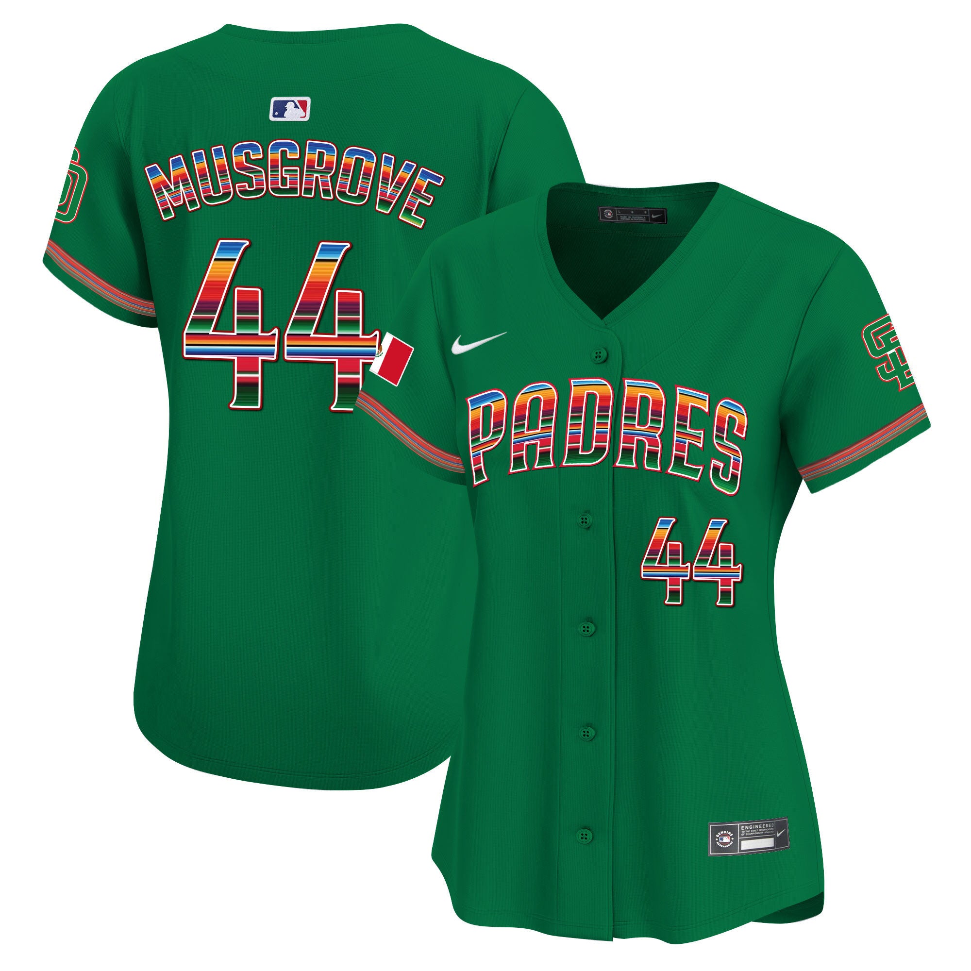 Women's San Diego Padres Mexico Premier Limited Jersey - All Stitched - Green, Joe Musgrove