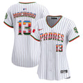 Women's San Diego Padres Mexico Premier Limited Jersey - All Stitched - Pinstripe, Manny Machado